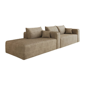 English Elm 103 Inch Cloud Sectional with Plush Corduroy Upholstery Deep Seat Modern Living Room Sofa W2824P515748