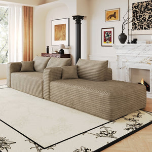 English Elm 103 Inch Cloud Sectional Sofa Plush Corduroy Deep Seat L Shape Living Room Couch W2824P515750