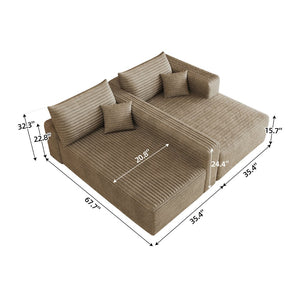 English Elm 103 Inch Cloud Sectional Sofa Plush Corduroy Deep Seat L Shape Living Room Couch W2824P515750