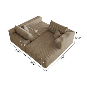 English Elm 103 Inch Cloud Sectional Sofa Plush Corduroy Deep Seat L Shape Living Room Couch W2824P515750