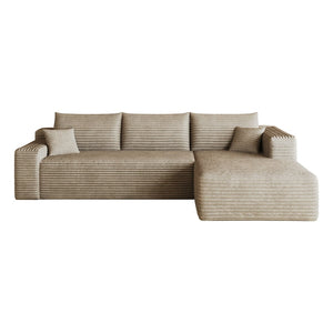English Elm 103 Inch Cloud Sectional Sofa Plush Corduroy Deep Seat L Shape Living Room Couch W2824P515750