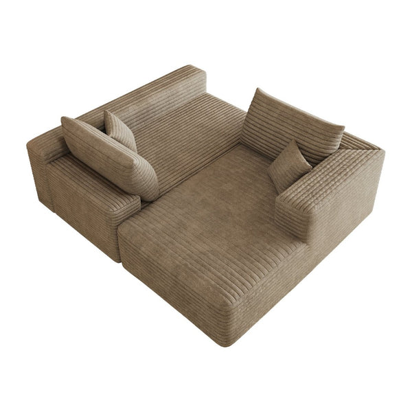 English Elm 103 Inch Cloud Sectional Sofa Plush Corduroy Deep Seat L Shape Living Room Couch W2824P515750