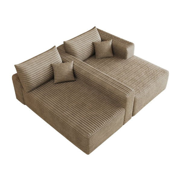 English Elm 103 Inch Cloud Sectional Sofa Plush Corduroy Deep Seat L Shape Living Room Couch W2824P515750