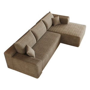 English Elm 103 Inch Cloud Sectional Sofa Plush Corduroy Deep Seat L Shape Living Room Couch W2824P515750