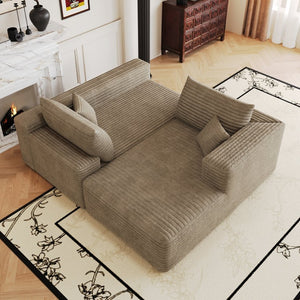 English Elm 103 Inch Cloud Sectional Sofa Plush Corduroy Deep Seat L Shape Living Room Couch W2824P515750
