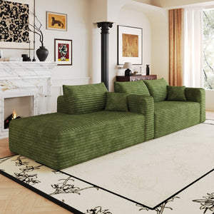 English Elm 103 Inch Cloud Sectional Sofa Plush Corduroy L Shaped Deep Seat Living Room Couch W2824P515753