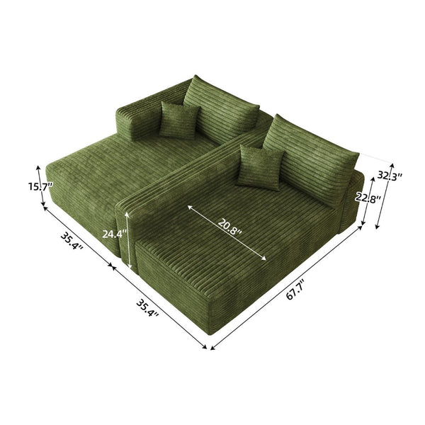 English Elm 103 Inch Cloud Sectional Sofa Plush Corduroy L Shaped Deep Seat Living Room Couch W2824P515753