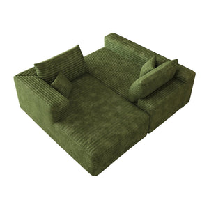 English Elm 103 Inch Cloud Sectional Sofa Plush Corduroy L Shaped Deep Seat Living Room Couch W2824P515753