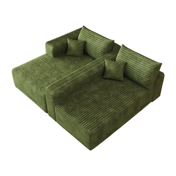 English Elm 103 Inch Cloud Sectional Sofa Plush Corduroy L Shaped Deep Seat Living Room Couch W2824P515753
