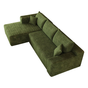 English Elm 103 Inch Cloud Sectional Sofa Plush Corduroy L Shaped Deep Seat Living Room Couch W2824P515753