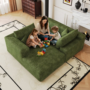 English Elm 103 Inch Cloud Sectional Sofa Plush Corduroy L Shaped Deep Seat Living Room Couch W2824P515753