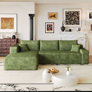 English Elm 103 Inch Cloud Sectional Sofa Plush Corduroy L Shaped Deep Seat Living Room Couch W2824P515753