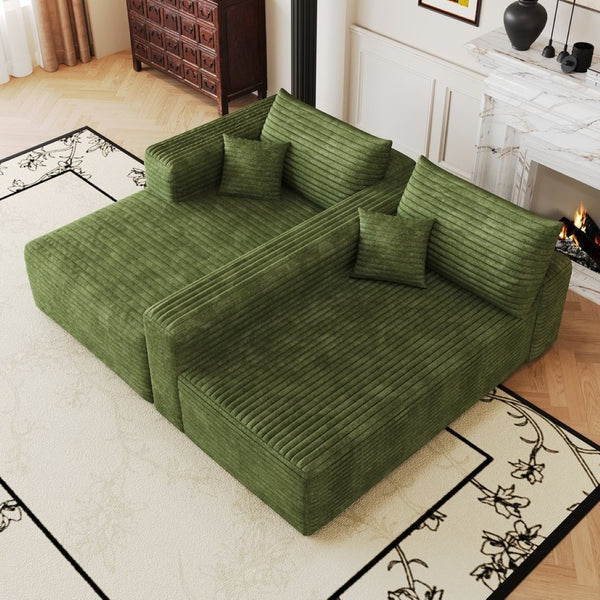English Elm 103 Inch Cloud Sectional Sofa Plush Corduroy L Shaped Deep Seat Living Room Couch W2824P515753