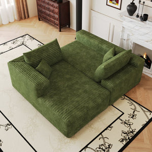 English Elm 103 Inch Cloud Sectional Sofa Plush Corduroy L Shaped Deep Seat Living Room Couch W2824P515753