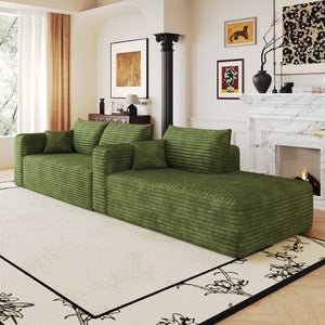 English Elm 103 Inch Cloud Sectional Corduroy L Shaped Sofa Deep Lounge Seating for Living Room W2824P515754