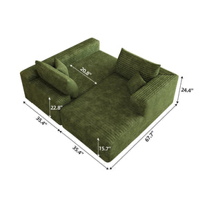 English Elm 103 Inch Cloud Sectional Corduroy L Shaped Sofa Deep Lounge Seating for Living Room W2824P515754