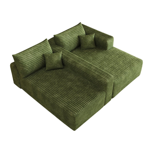 English Elm 103 Inch Cloud Sectional Corduroy L Shaped Sofa Deep Lounge Seating for Living Room W2824P515754