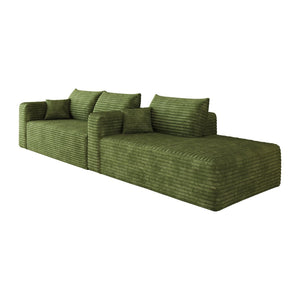 English Elm 103 Inch Cloud Sectional Corduroy L Shaped Sofa Deep Lounge Seating for Living Room W2824P515754