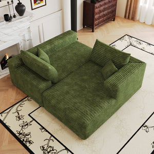 English Elm 103 Inch Cloud Sectional Corduroy L Shaped Sofa Deep Lounge Seating for Living Room W2824P515754