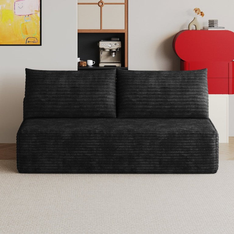 English Elm Cloud Modular Sectional Sofa Deep Seat Corduroy Upholstered Contemporary Living Room Black W2824P531410