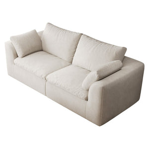 English Elm Y180a-2S-White Linen Upholstered Sofa Soft Foam Cushioned Seat for Modern Living Rooms W2824P541923
