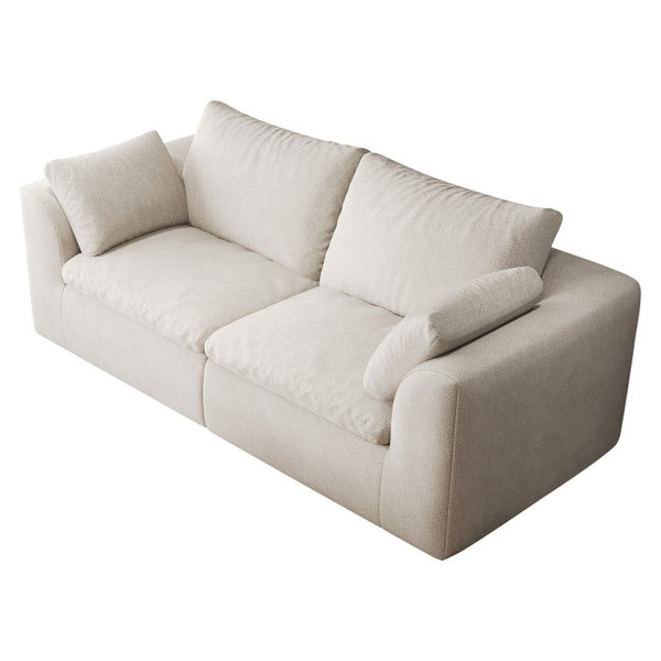 English Elm Y180a-2S-White Linen Upholstered Sofa Soft Foam Cushioned Seat for Modern Living Rooms W2824P541923