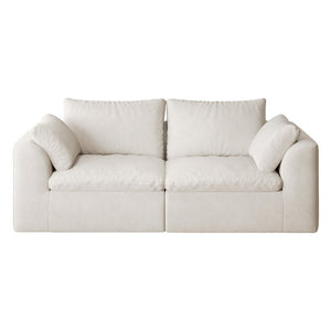 English Elm Y180a-2S-White Linen Upholstered Sofa Soft Foam Cushioned Seat for Modern Living Rooms W2824P541923