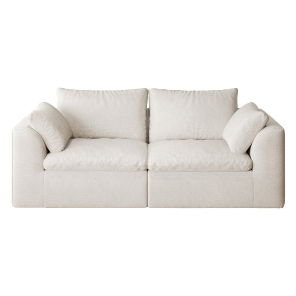 English Elm Y180a-2S-White Linen Upholstered Sofa Soft Foam Cushioned Seat for Modern Living Rooms W2824P541923