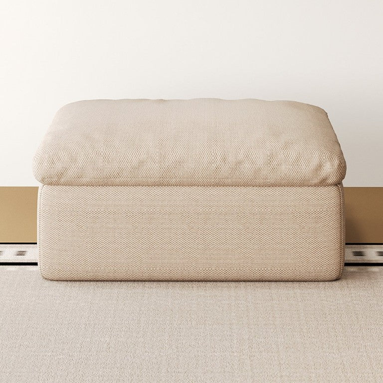 English Elm Y180a-Ottoman-Khaki Linen Upholstered Foam Filled Low Profile Living Room Ottoman W2824P541943