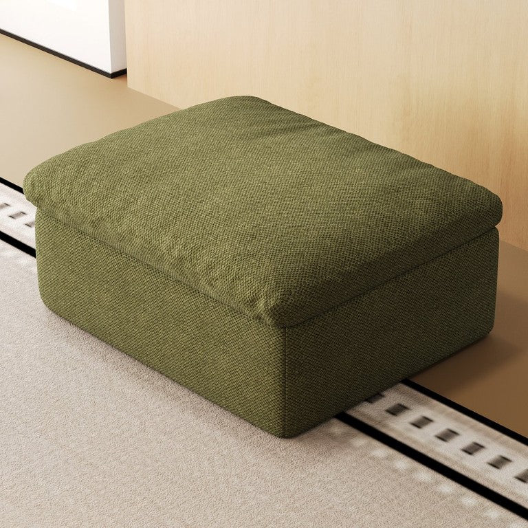 English Elm Y180a-Ottoman-Green Linen Upholstered Foam Filled Ottoman for Living Room or Bedroom W2824P541945