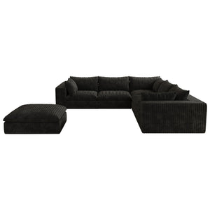 English Elm 118.2 Inch Modular Cloud Sofa Deep Corduroy Feather Fill Plush Seating for Living Room W2824S00183