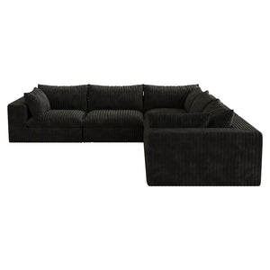 English Elm 118.2 Inch Modular Cloud Sofa Corduroy Upholstered Deep Seat Lounge for Living Room W2824S00187