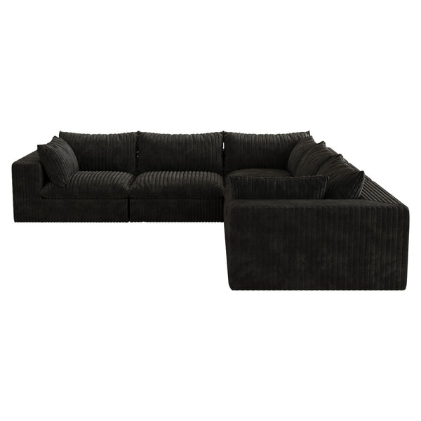 English Elm 118.2 Inch Modular Cloud Sofa Corduroy Upholstered Deep Seat Lounge for Living Room W2824S00187