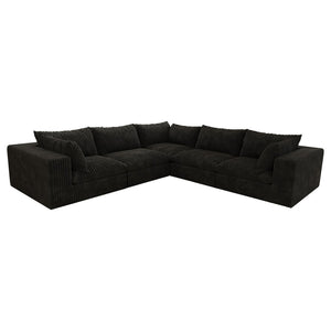 English Elm 118.2 Inch Modular Cloud Sofa Corduroy Upholstered Deep Seat Lounge for Living Room W2824S00187