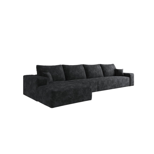 English Elm 135 Inch Modular Cloud Sectional with Corduroy Upholstery and Reversible Chaise No Assembly W2824S00245
