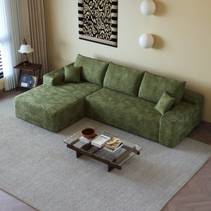 English Elm 107 Inch Modular Cloud Sectional in Plush Corduroy Deep Seat Lounge Sofa for Living Room W2824S00265
