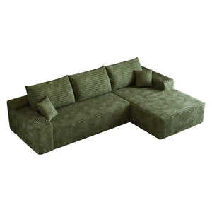English Elm 107 Inch Modular L-Shape Sectional Sofa in Plush Corduroy for Modern Living Rooms W2824S00266