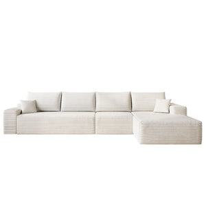 English Elm 135" Cloud Modular Sectional Deep Seat Corduroy Sofa Fully Assembled for Living Room W2824S00294