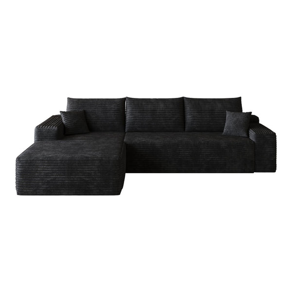 English Elm 107 Inch Modular L-Shaped Sectional Sofa Plush Corduroy Deep Seat Lounge Couch W2824S00297