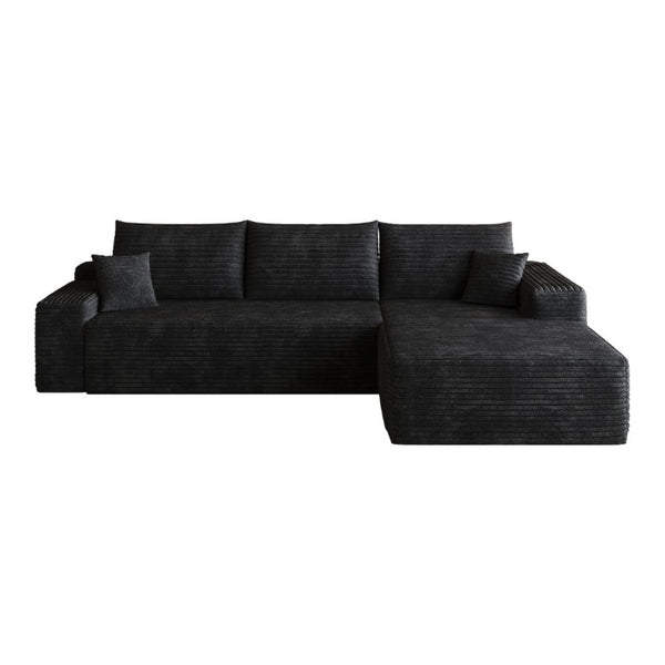 English Elm 107 Inch Modular Cloud Sectional in Plush Corduroy Deep Seat Chaise for Living Rooms W2824S00298
