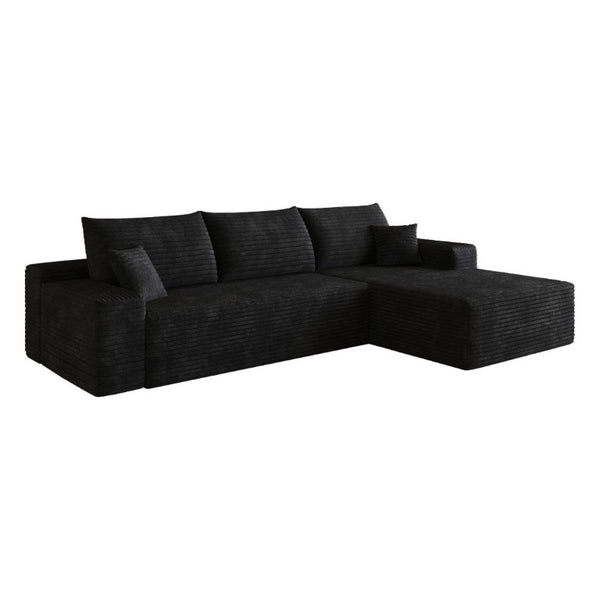English Elm 107 Inch Modular Cloud Sectional in Plush Corduroy Deep Seat Chaise for Living Rooms W2824S00298