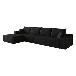 English Elm 135 Inch Modular L-Shape Sectional Sofa Plush Corduroy Deep Seat No Assembly W2824S00301