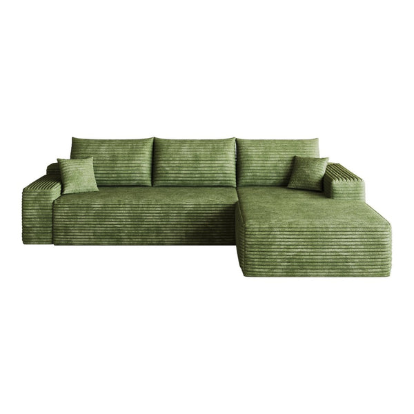 English Elm 107 Inch Modular L Shaped Sectional Sofa Deep Seat Plush Corduroy Living Room Couch W2824S00322