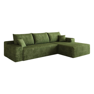 English Elm 107 Inch Modular L Shaped Sectional Sofa Deep Seat Plush Corduroy Living Room Couch W2824S00322