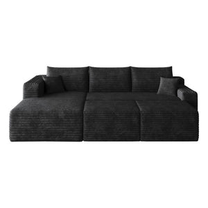 English Elm 95 Inch U Shaped Sectional Sofa with Ottomans Plush Corduroy Modern Living Room Couch W2824S00330