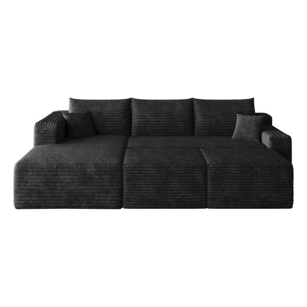 English Elm 95 Inch U Shaped Sectional Sofa with Ottomans Plush Corduroy Modern Living Room Couch W2824S00330