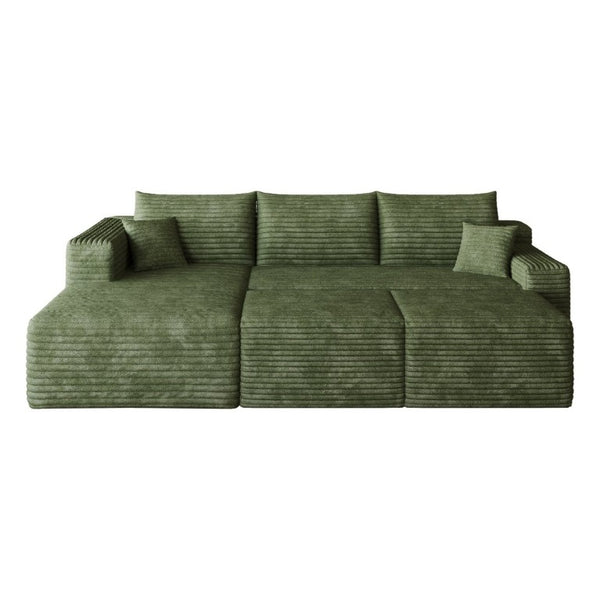 English Elm 95 Inch Cloud Sectional with Ottomans Plush Corduroy U Shaped Living Room Couch W2824S00342
