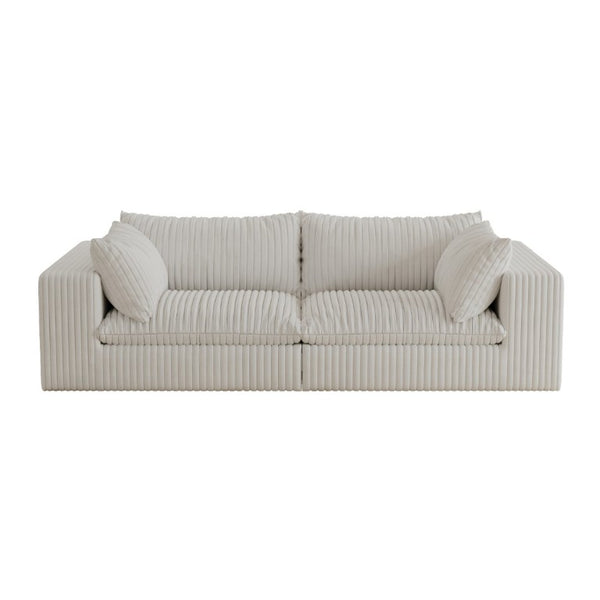 English Elm Y137-2Seater-White Modular Feather Fill Two Seat Sofa with Low Profile Contemporary Design W2824S00362