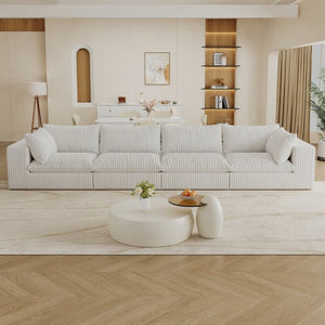 English Elm 157.6Cloud Modular Corduroy Sofa Deep Lounge Seating Removable Cushions Living Room W2824S00367