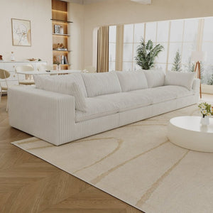 English Elm 157.6Cloud Modular Corduroy Sofa Deep Lounge Seating Removable Cushions Living Room W2824S00367